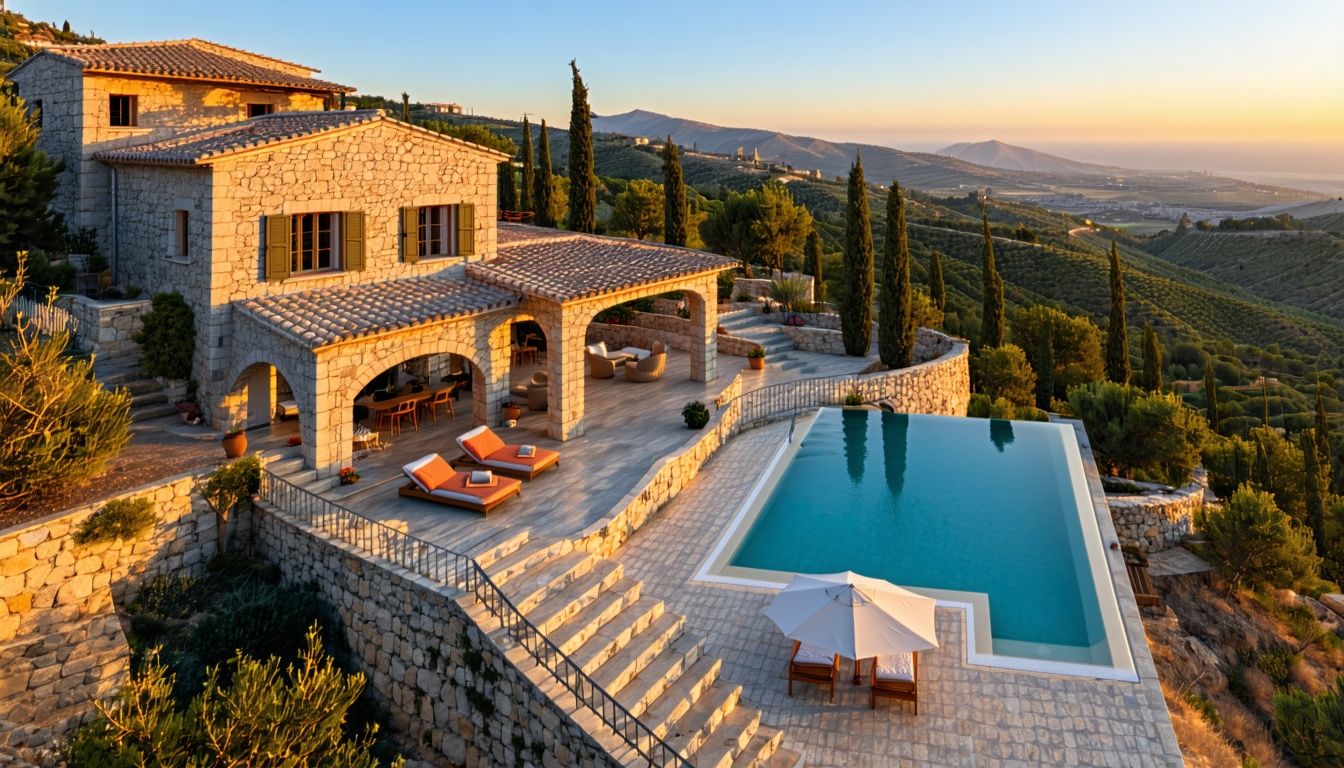 Havuzlu Akdeniz villa sitesinin havadan görünümü